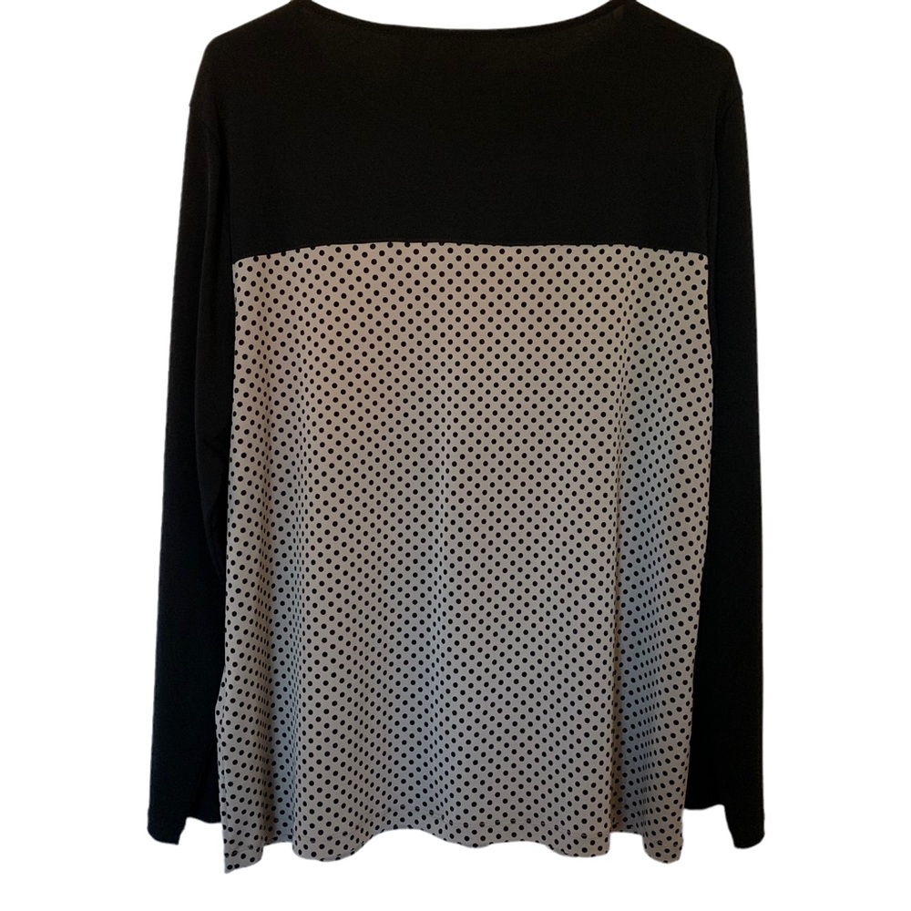 Chico’s Black & Tan Long Sleeve Top Size Large - Picture 4 of 14